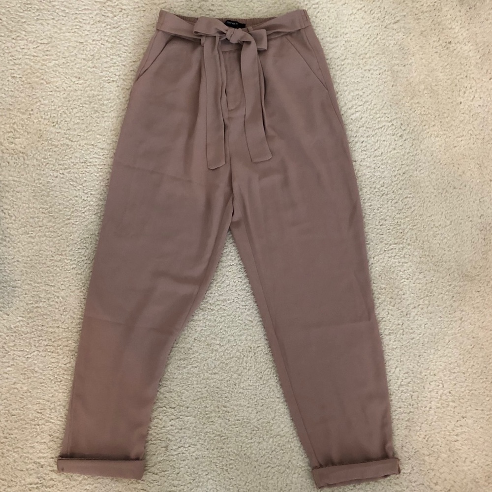 Tan Tie-Waist pants